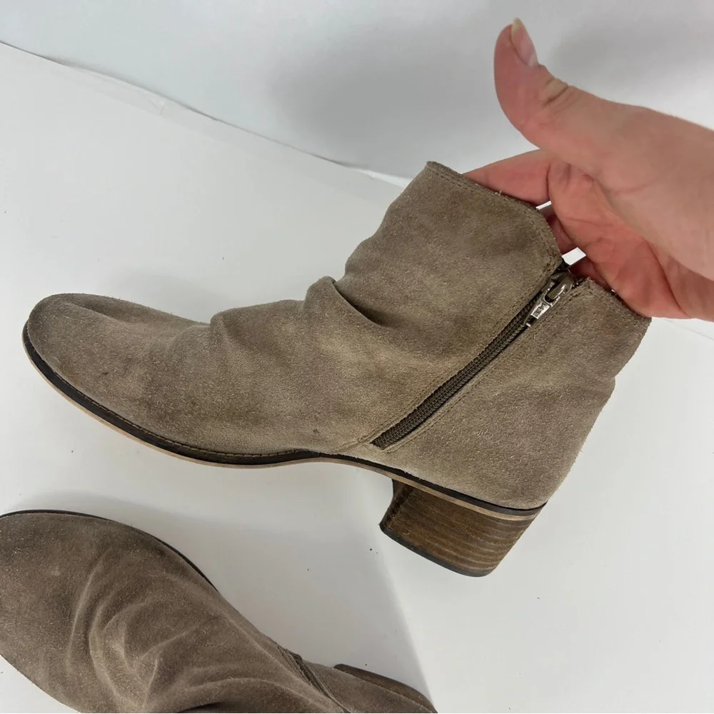 Seychelles Tan Ankle Booties with Block Heel